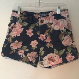 Floral American Eagle twill trouser shorts